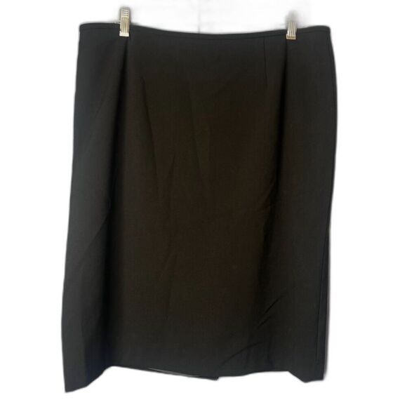 Calvin Klein Basic Black Classic Straight Knee Length Skirt Size 16 Career Work - Picture 1 of 8